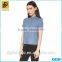 Popular polyester women cheap button down denim shirts