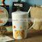 Creative animal ceramic cup Mark cup with cover with a spoon cup