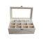 Natural eco-friendly simple useful style wood tea storage box packaging with clear lid