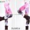 ladies middle waist colorful lightning pattern printed tight yoga pants