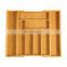 K&B multifunction extendable bamboo drawer tray folding cutlery adjustable drawer tray for kitchen