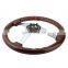 Fits Universal 350mm Steering Wheel Black Trim Classic Wood Grain Sport Black