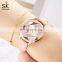 SHENGKE Fashion Gorgeous Woman Watch Powder Shiny Shell Dial Decorate With Diamond JapanQuartz Watches K0117L