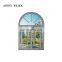 PVC curve casement  Windows America Europe style windows  pvc casement windows with crank shaft top arch
