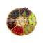 Bamboo service plate round party self dinner plate 7-section round nut candy fruit snack plate food serving tray with dividers