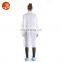 White Disposable PP/SMS Lab Jacket Lab Coat With Elastic Cuffs General Purpose Protective Clothing