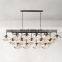 Nordic Led Chandelier Glass Ball Hanging Pendant Lamp for the Kitchen Living Room Hall Dining Modern Iron Contemporary Lighting