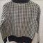 women's beading round neck long sleeve pullover with pattern
