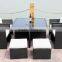 Resort Outdoor Furniture Wicker Table Rattan Chair Tempered Glass Dining Table Price
