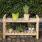 log garden wooden flower stand designs