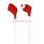 Stereo bluetooth earphones sports with flat cable and different color to choose