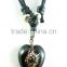 Black Insect Amber Bead Long Chain Necklace