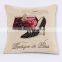 PLUS Cotton Linen Square Throw Pillow Case Decorative Cushion Cover Pillowcase for Sofa Feathers 18 "X18 "