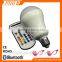 Factory 2015 best sale E27 7W RGBW colors remote bluetooth speaker led bulb light