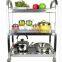 stainless steel mobile Catering Rack trolley pan wheel barrow cart