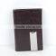 Promotion elegant pocket aluminum leather metal business name card holder
