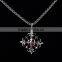 316L stainless steel titanium cruciate flower pendant with crystal