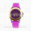 2015 new colorful strap alloy case plating silicone watch