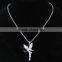 18k gold crystal fashion angel wing necklaces