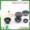 Hot sale high 3 in 1 circle clip lens Universal lens for all mobile phone lens Fisheye+wide angle+macro accept paypal