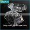 LX-H009 Old Fathion Engraved Crystal Glass Butter Dish With Cover