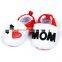 2016 good quality comfortable red white shose with saying I love mom baby PU toddler shoes