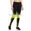 custom 88% nylon 12% spandex black and yellow tight ladies yoga pants