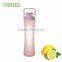 transparent glass water bottle with heat-resistant silicone sleeve and fruit infuser