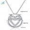 Cheap heart-shaped ring crystal pendant necklace for MOM