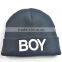 customized order accepted, without brim knitting ladies man pure color cap with Embroidered logo