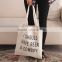 Reusable heavy duty printed cotton canvas shopping tote bag