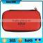 cute red leather shell eva internal hard disk case with printed logo