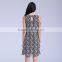 New summer 2016 nylon cotton floral lace sleeveless dress with lining