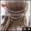Kim Kardashian Two Comb Women Multi Metal Wave Head Chain 3 Color Hair Chain RH11408