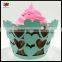 Laser out cupcake wrappers for wedding decoration