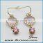 Bulk Wholesale Different Shape Chalcedony Gemstone Brass Dubai Gold Plated Earrings Jewelry