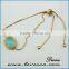 Cheap Wholesale 18K Gold Plated Brass Jewelry Fashion Adjustable Beads Womens Glass Stone