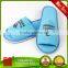 Wholesale Blue Waffle Open Slippers Custom Embroidered Hotel Disposable Slippers