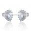 2016  oval cut cubic zircon stud earring prong setting jewelry wedding jewelry
