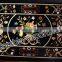 Designer White Marble Stone Inlaid Table Top, Pietra Dura Marble Table Tops