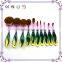 Soft fine hair Custom Private label tooth multi-purpose rainbow oval makeup brush set 10pcs