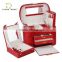 Red Faux Leather Alligator Jewelry Box Organizer Necklace Ring Display Case