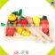 wholesale top quality wooden fruit cutting toy, DIY kids wooden vegetables cutting toy, role play wooden cutting toy W10B099