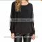 Hot sale Autumn ladies' Summer Fashion Loose T-shirt Women Sexy Blusas Lace Splice Patchwork Batwing Long Sleeve Tops Tee