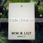 2017 high quality custom white cardboard paper hang tags for garments