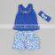 Wholesale children boutique Sleeveless embroider baby clothing of 100% cotton Baby clothing suit