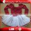 Wholesale girls red ballet tutu fashion leotard with skirt