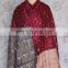 Reversible Vintage Quilted Silk Stole Women Kantha Silk Sari Scarf Shaw Indian Handmade Stitch Kantha Dupatta Neck Wrap scarves