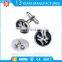 custom shape round bule diamond cufflinks for gift