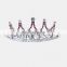 2016 fashion cute silver rhinestone pink princess tiara crown hair accessories children kids girls gift headwear band ornaments